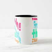 Schhhh! Zuerst mache ich den Kaffee. Zweifarbige Tasse (Mittel)