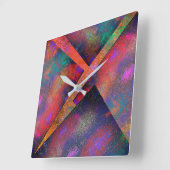 Schicht unregelmäßig arrangierter rustikaler Bilde Quadratische Wanduhr (Winkel)