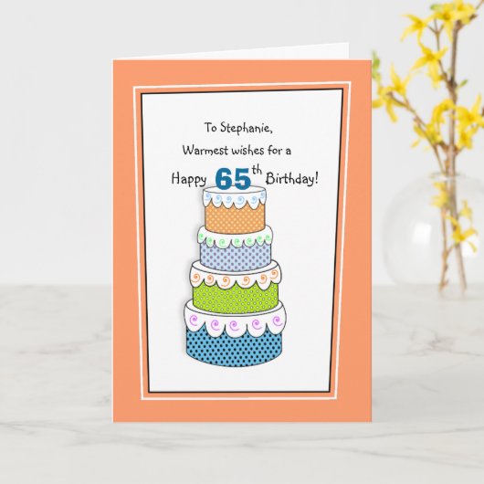 Schichten der Wünsche 65. oder jedes Alter Geburts Karte (Gelbe Blume)