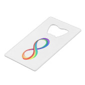 Schichtenförmiges Regenbogen-Unendlichkeitssymbol Geldbeutel Flaschenöffner (Rückseite Schrägansicht)
