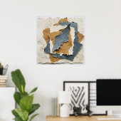 Schichtenposter aus Papiercollage Poster (Heimbüro)