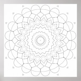 Schichtförmige geometrische Blütenblatt-Stern-Mand Poster