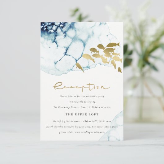 SCHICHTGOLDNAVY UNDERWASSERFISCHEREI BEGLEITKARTE (Stehend Vorderseite)