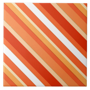 Schichtige Bonbonstreifen - orange und weiß Fliese