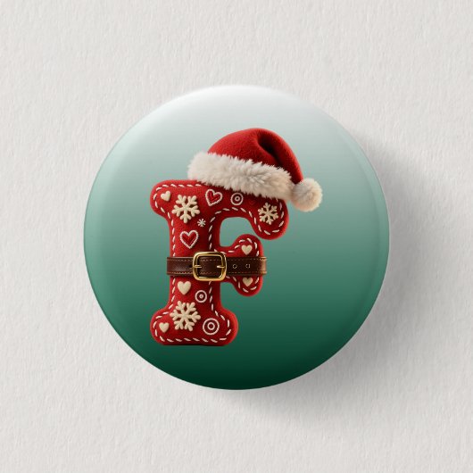 Schichtige Pastell-Goldbesatz-Buchstabe F Button (Vorderseite)