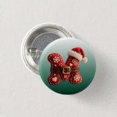 Schichtige Pastell-Goldbesatz-Buchstabe M Button (Vorne & Hinten)