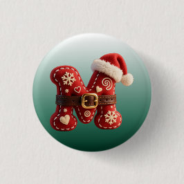 Schichtige Pastell-Goldbesatz-Buchstabe M Button