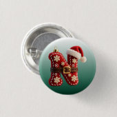 Schichtige Pastell-Goldbesatz-Buchstabe N Button (Vorne & Hinten)