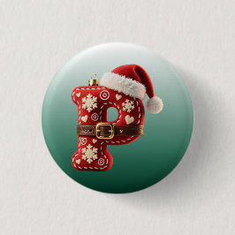 Schichtige Pastell-Goldbesatz-Buchstabe P Button
