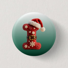 Schichtiger Pastell-Goldbesatz Buchstabe I Button