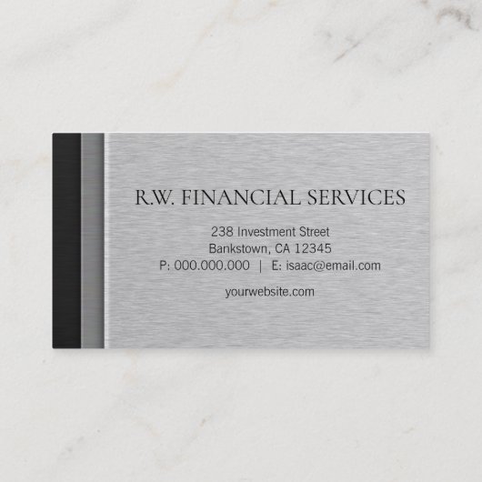 Schichtstahl aus Metall, schwarz CPA Buchhalter Visitenkarte (Rückseite)