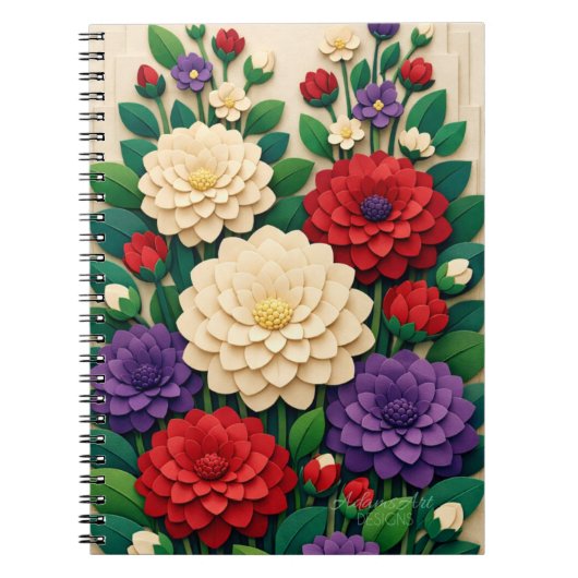 Schichtweise florale Papier-Schnitt-Garten Notizblock (Vorderseite)
