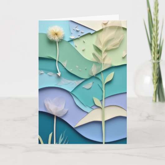 Schichtweise Papierblüte Karte (Vorderseite)