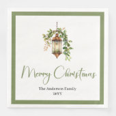 Schick-bohème Weihnachtslaterne rustikales Abendes Serviette (Vorderseite)