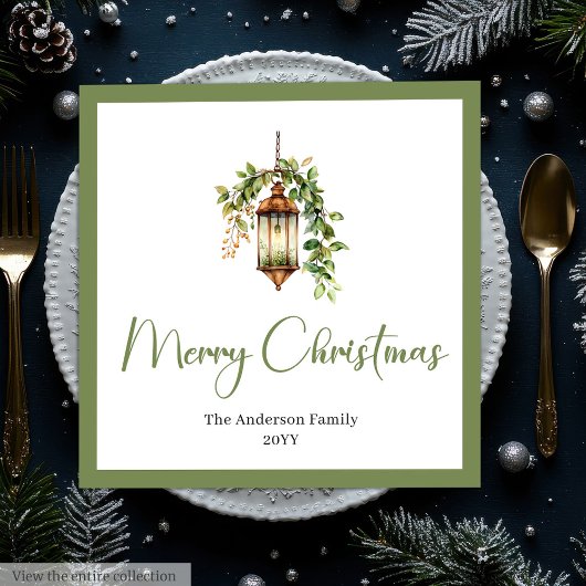 Schick-bohème Weihnachtslaterne rustikales Abendes Serviette