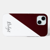 schick bordeauxrot & weiß geometrisch modern Case-Mate iPhone hülle (Rückseite (Horizontal))