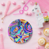 Schick-buntes modernes Kunstdesign Cool Pappteller (Party)