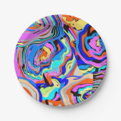 Schick-buntes modernes Kunstdesign Cool Pappteller (Vorderseite)