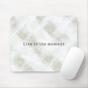 Schick Cremeweiße Streifen Mousepad