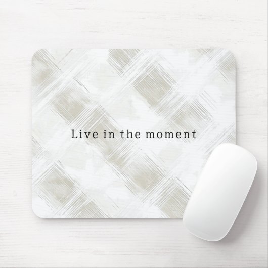 Schick Cremeweiße Streifen Mousepad (Mit Mouse)