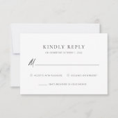 Schick + Einfache moderne Schrift Hochzeitsantwort RSVP Karte (Vorderseite)
