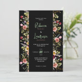 Schick farbenfrohe Wildblumen Hochzeit Einladung (Stehend Vorderseite)