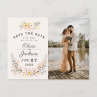 schick florale Verlobung Foto Save the Date jigsaw