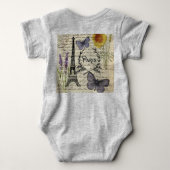 schick-französischer Schmetterlingsskripte paris e Baby Strampler (Rückseite)