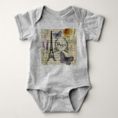 schick-französischer Schmetterlingsskripte paris e Baby Strampler (Vorderseite)