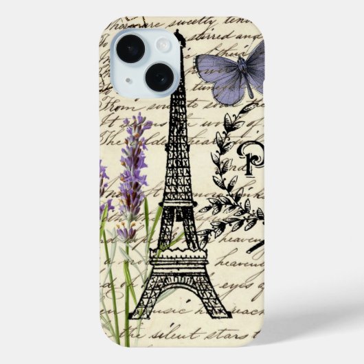 schick-französischer Schmetterlingsskripte paris e Case-Mate iPhone Hülle (Rückseite)