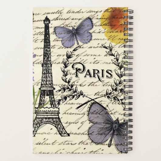 schick-französischer Schmetterlingsskripte paris e Planer (Rückseite)