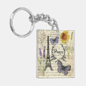 schick-französischer Schmetterlingsskripte paris e Schlüsselanhänger (Vorderseite links)