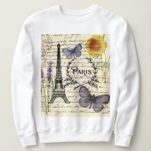 schick-französischer Schmetterlingsskripte paris e Sweatshirt