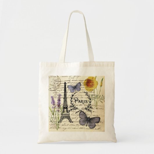 schick-französischer Schmetterlingsskripte paris e Tragetasche (Vorne)
