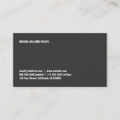 Schick Fresh Leaves Black - Einfacher Elegant Visitenkarte (Rückseite)