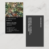 Schick Fresh Leaves Black - Einfacher Elegant Visitenkarte (Vorne/Hinten)