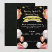 schick-Geburtstagskarte Einladung (Vorne/Hinten)