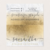 schick gelbe Goldfolie Ober Marmoraugenpflege Visitenkarten (Außenseite Aufgefaltet)