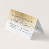 schick gelbe Goldfolie Ober Marmoraugenpflege Visitenkarten (Rückseite)