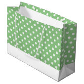 Schick gezogene Punkte auf hellgrün weißem Grundst Große Geschenktüte (Vorderseite Schrägansicht)