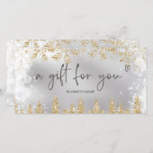 Schick Gold Silber-Schnee-Pine-Logo Geschenkgutsch (Vorne/Hinten)