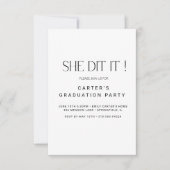 schick-grinsend, Minimalistisch Schwarz-Weiß-Elgan Einladung (Vorderseite)