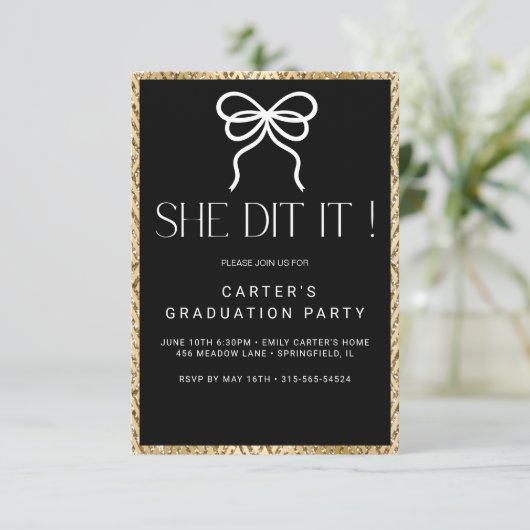 schick-grinsend, Minimalistisch Schwarz-Weiß-Elgan Save The Date (Stehend Vorderseite)