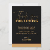 Schick handgeschriebenes Schwarz und Gold Dankeskarte (Vorderseite)
