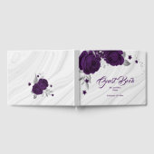 schick königliche lila blumensilberne Blätter Gästebuch (Voll)