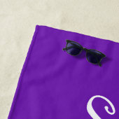 Schick lila personalisierter Name handgeschriebene Strandtuch (Beispiel)