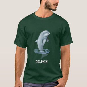 Schick moderner Delfin & Text T-Shirt