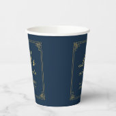 Schick Navy Gold Gatsby Lasst uns feiern Pappbecher (Links)