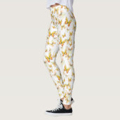 Schick orangefarbener Schmetterling whimsvolles Mu Leggings (Links)