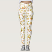 Schick orangefarbener Schmetterling whimsvolles Mu Leggings (Vorderseite)